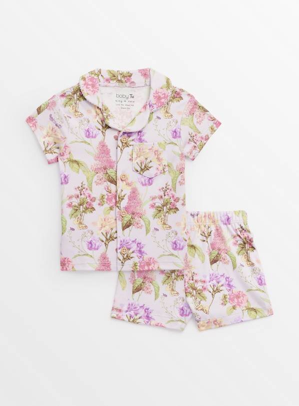 Floral Print Traditional Shortie Pyjamas Up to 3 mths
